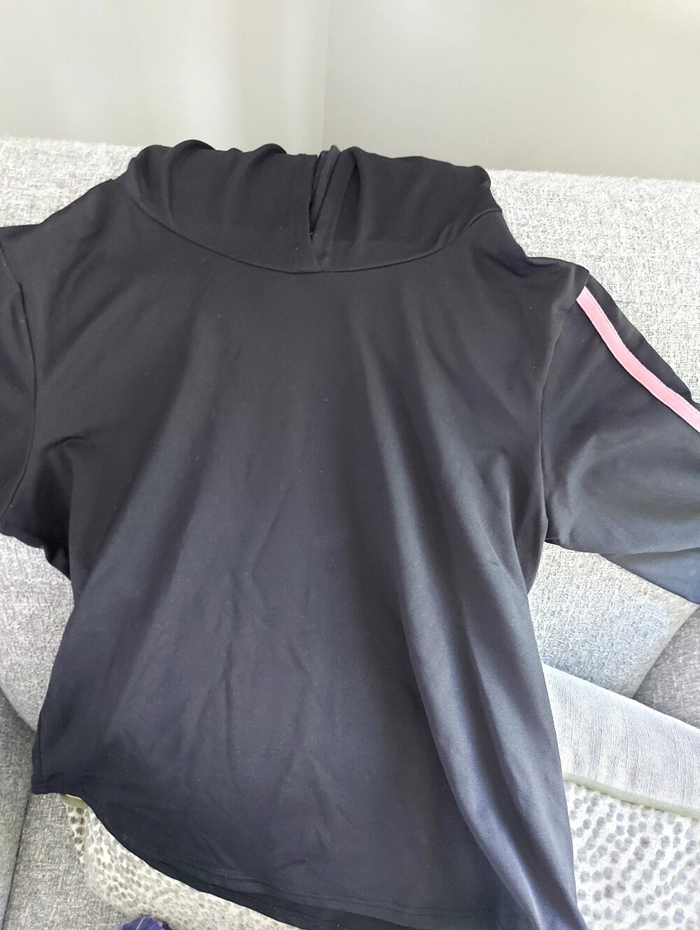 GIRL Black Performance Hoodie Top with Stripes